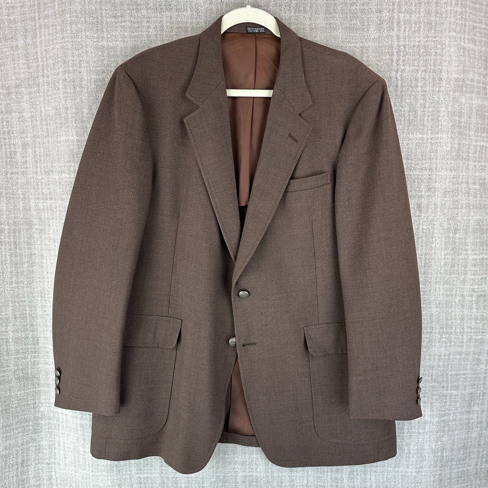 Christian Brooks Sport Coat Mens 46 Brown Tweed Wool Single-Breasted Notch